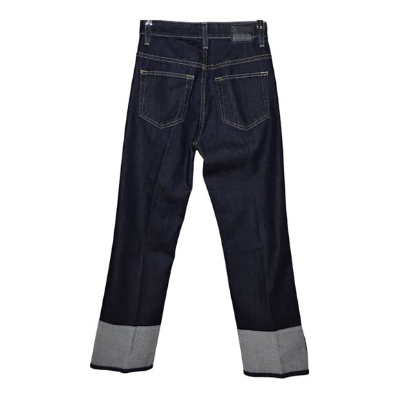 AG Adriano Goldschmied Jeans Dark Wash The Rhett High Waisted Crop Straight 25R - Picture 4 of 13
